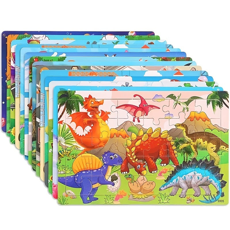 30PCS Colorful Jigsaw Puzzles For Kids Age 3-5 Preschool Educational Brain Teaser Boards Toys Toddler Children Learning Puzzles, Halloween/Christmas Gift