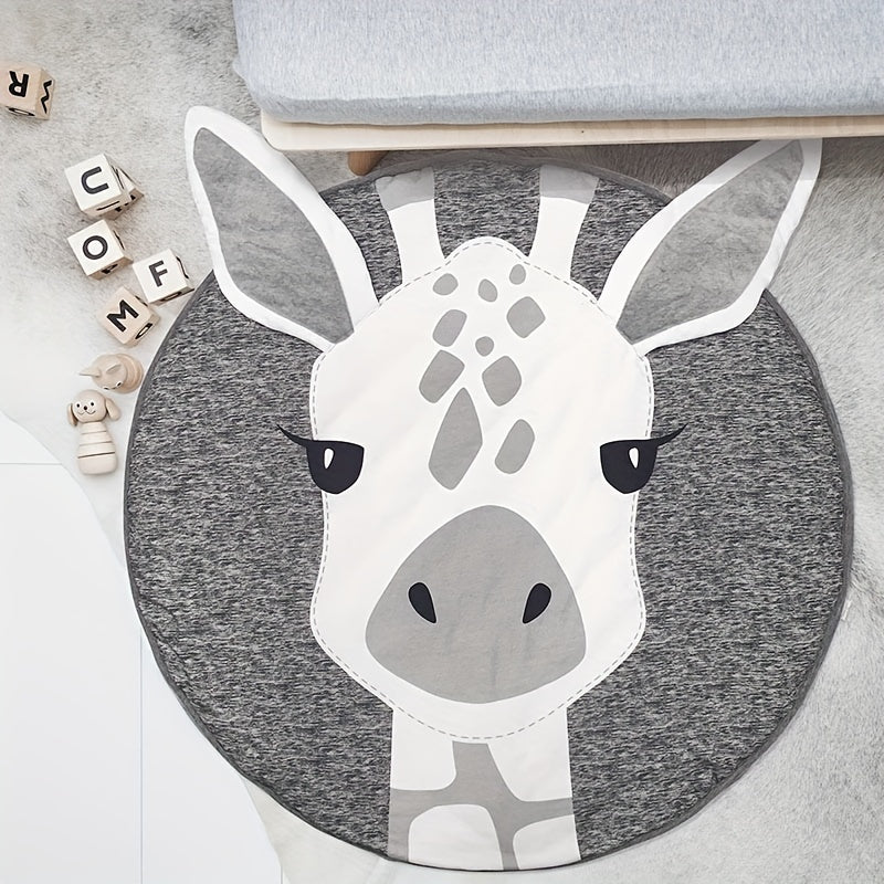 Cute 3D Animal Round Crawling Mat - Baby Play Mat with Thickened Cotton, Removable Liner & Zipper, Perfect for Kids Room Decoration & Game House Props! Easter Gift