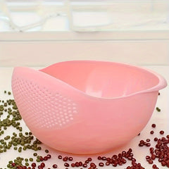 1pc Rice Washer Strainer Colanders: Multifunctional Kitchen Washing Basket for Vegetables, Fruits, Pasta - Plastic Material, No Battery Included