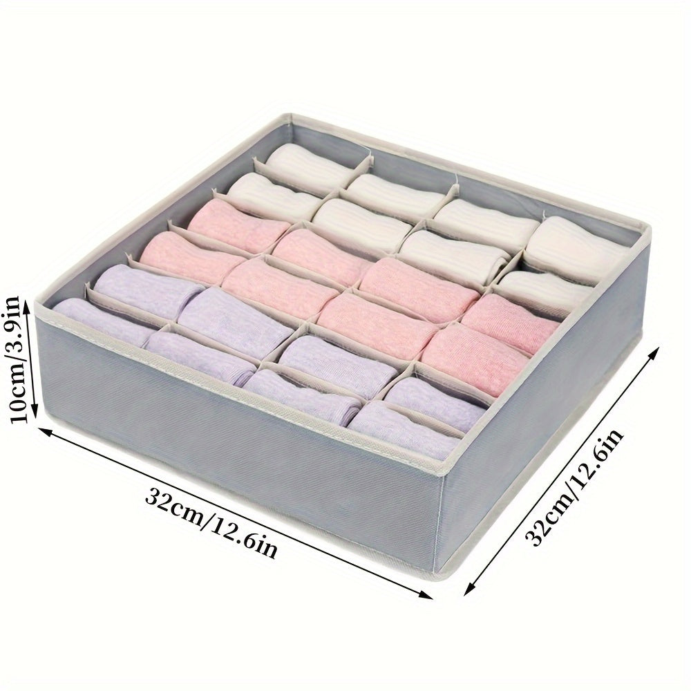 24 Grids Collapsible Closet Cabinet Organizer: Perfect for Socks, Underwear, Handkerchiefs, Ties, and Belts