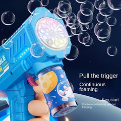 Bubble Gun: Outdoor Electric Toy with Light Effects, Suitable for Beaches, Pools, And Parties - No Batteries Or Liquids Included