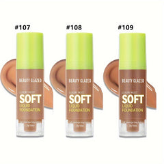 2-in-1 Liquid Foundation and Setting Powder Set, All Skin Tones, Matte Finish, Moisturizing, Long-Lasting, Oil & Sweat Control, Conceal & Perfect Coverage, Deep Shades