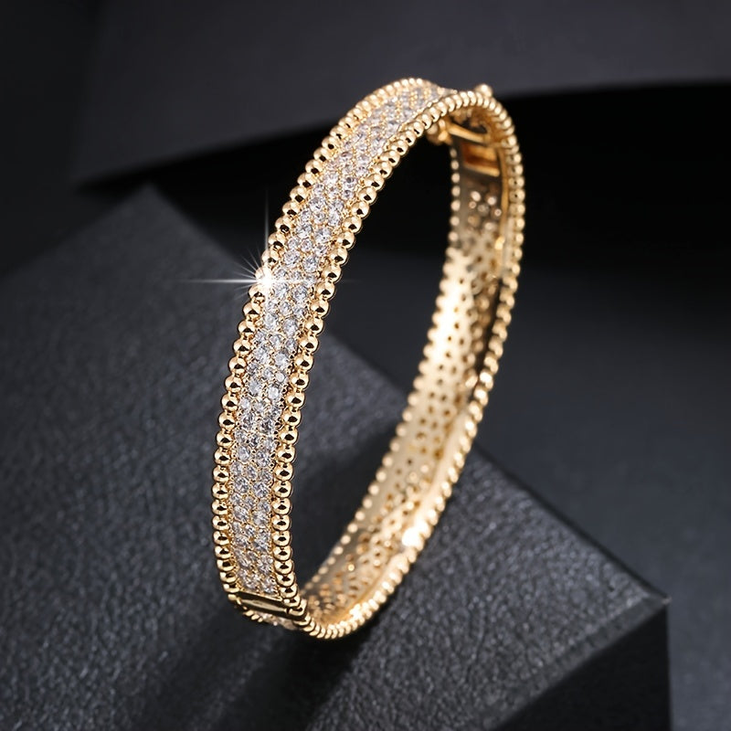 Simple Bangle Bracelet With Full Of Sparkly Zircon Bracelet All-match Jewelry For Women Clothing accessory