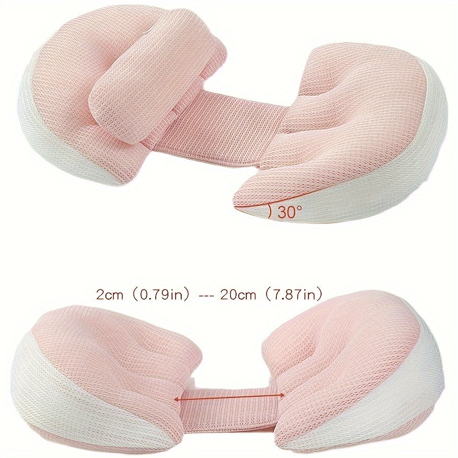 Adjustable U-Shaped Maternity Pillow, Medium Soft Polyester Fiber Pregnancy Pillow for Back Support, Side Sleeping Cushion for Pregnant Women 14+, Multi-Functional Maternity Sleep Aid Accessory