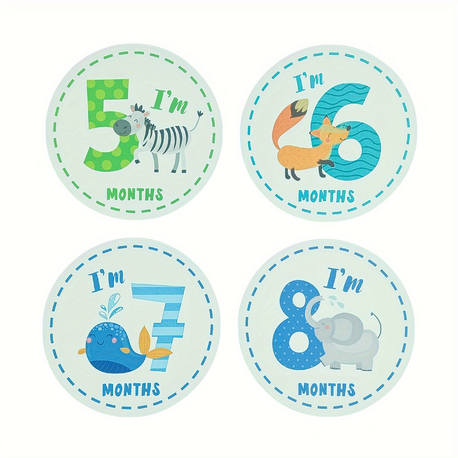 12pcs Milestone Stickers, Growth Journey Record Stickers, Photography Props