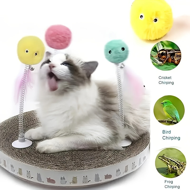 Chirping Ball Interactive Cat Plush Toy Ball - Squeaky Sound Training Toy For Cats - Fun Pet Toy Ball For Playtime And Exercise - Kerala Elegance