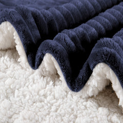 Thick Baby Blanket, Fuzzy Sherpa Fleece Blanket Soft Reversible Warm Receiving Blankets For Toddler, Infant, Boys And Girls Gift Reversible Cozy Blanket For Crib, Stroller, Nap, Outdoor (Navy, 30"x40")