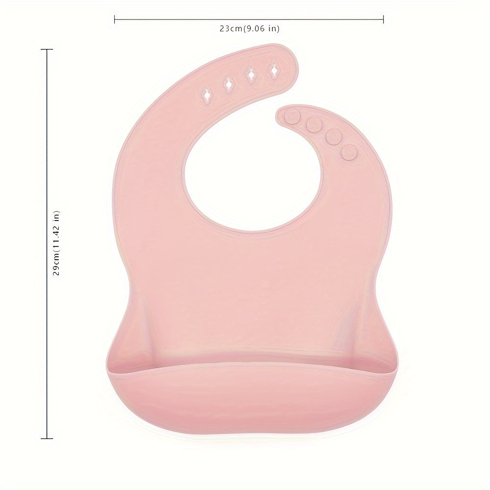 Waterproof Kids' Silicone Bibs with Button Closure - Suitable for Ages 3-6