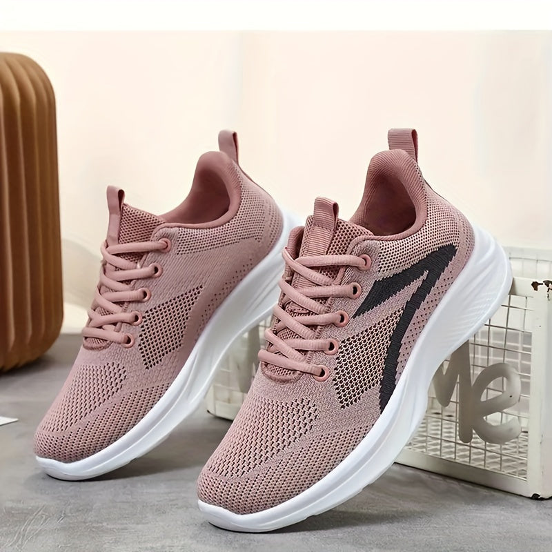 Chic Colorblock Sneakers for Women - Comfortable Lace-Up Platform with Soft Sole, Stylish Low-Top Design, Ultra-Breathable Walking Shoes