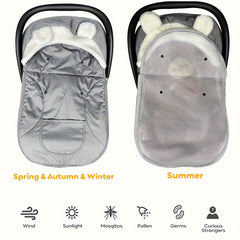 2-in-1 Baby Car Seat Cover with Breathable Mesh & Removable Window - Perfect for Halloween, Thanksgiving, & Christmas Celebrations - A Thoughtful Gift for New Parents