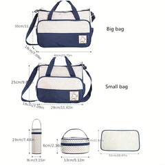 Hot-selling Fashion Oblique Span Waterproof Mommy Bag 5pcs Set Multi-functional Large-capacity Mother Bag One-shoulder Portable Mother Bag Diaper Bag Christmas, Halloween, Thanksgiving Gift