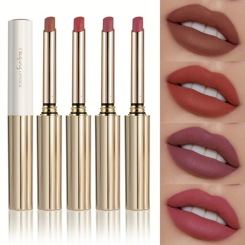 Locking Color Lipstick, Non-stick Cup Lipstick Moisturizing Smooth Not Easy To Fade Creamy Lip Gloss Women's Daily Lip Makeup - Kerala Elegance