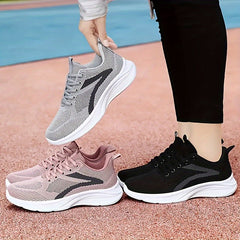 Chic Colorblock Sneakers for Women - Comfortable Lace-Up Platform with Soft Sole, Stylish Low-Top Design, Ultra-Breathable Walking Shoes