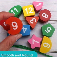 Wooden Colorful Numbered Clock Pieces - Time Telling Blocks for Kids, Ages 3+ - Perfect for Christmas and Birthday Gifts