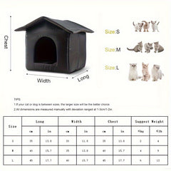 Cozy Waterproof Cat Nest, Outdoor Pet House, Non-slip Stable Stray Cat House, Durable Oxford Cloth Outdoor Cold-proof Shelter