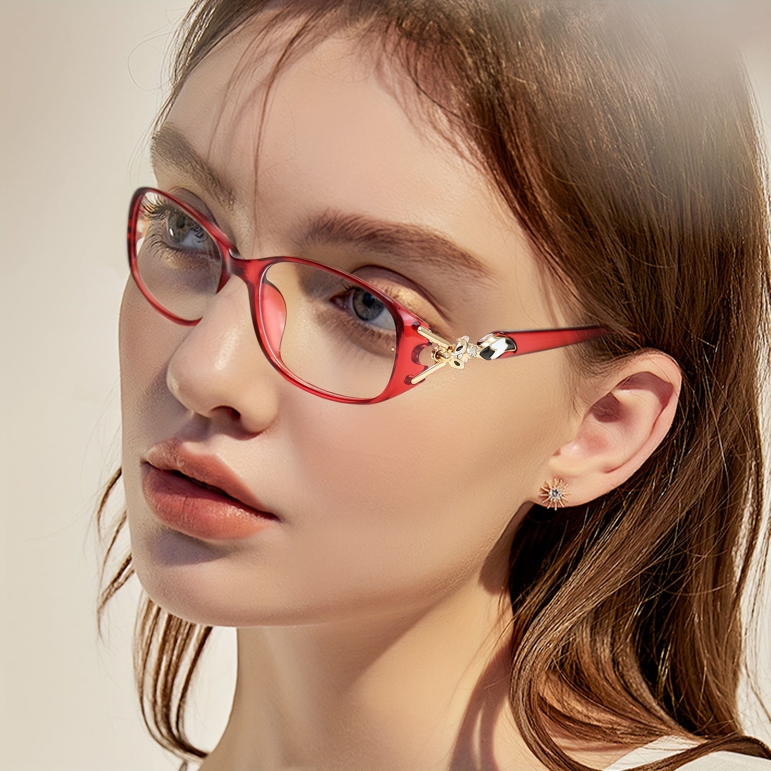 3pcs Fashion Reading Glasses Elegant Metal Unique Decorative Frame Exquisite Design Women's Computer Glasses