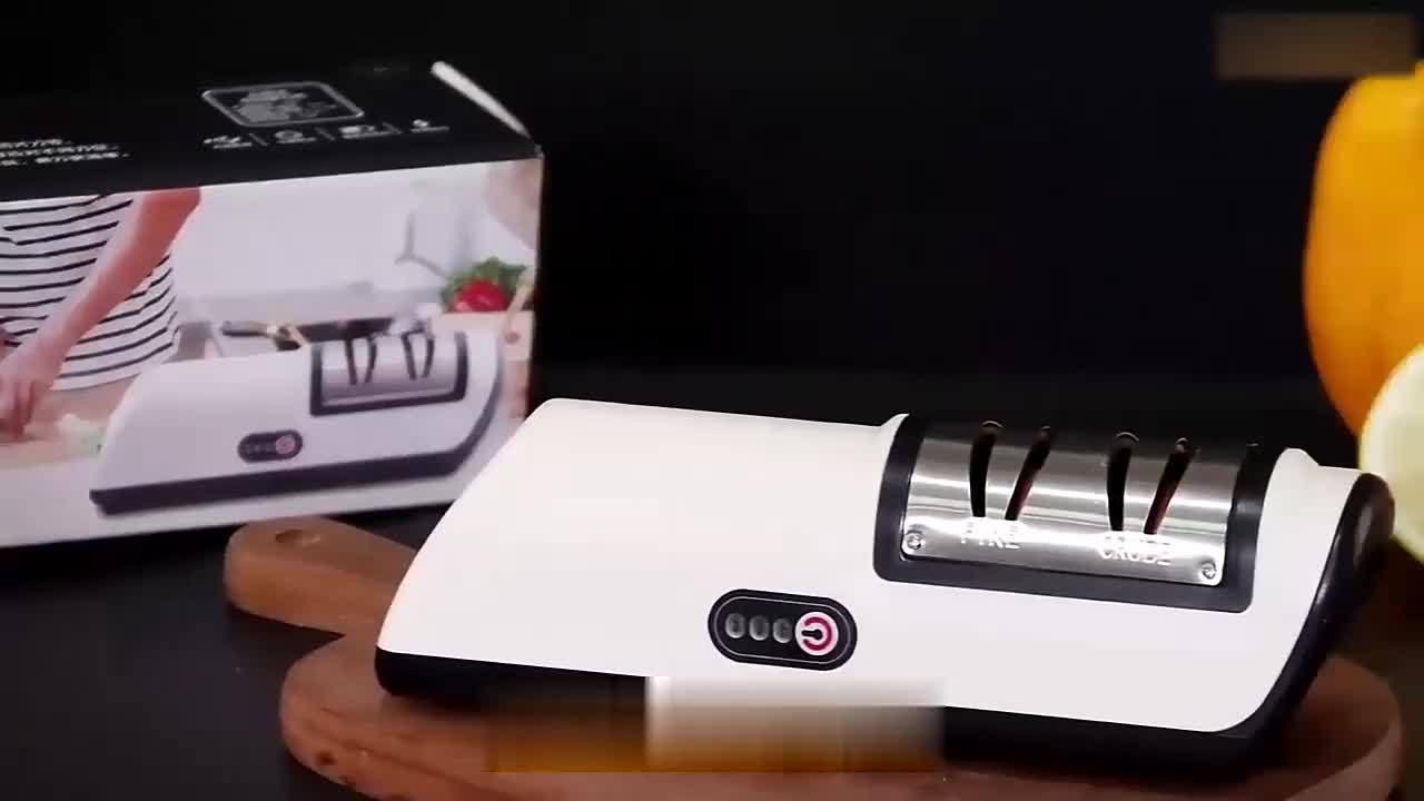 Multifunctional Electric Knife Sharpener with USB Charging, Built-in Lithium Battery, Automatic Fast Sharpening Tool for Kitchen Knives - ABS Material