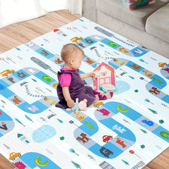 OSLINE Baby Play Mats for Floor, Newborn Foldable Foam Playmat, Baby Crawling Mat, Large Baby Soft Play Mats for Floor From Birth, Waterproof Double-Sided Play Mat for Toddlers (197×177×1cm)