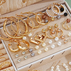 86-Piece Elegant Vintage Jewelry Set - Multi-Layer Necklaces, Stud Earrings, Rings, Four-in-One Assortment For Women, Ideal For Daily Wear, Commuting, Birthday Gift (Box Not Included)