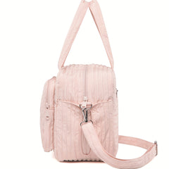 Effortless Elegance on the Go: Lightweight Striped Diaper Bag - Multifunctional, Organized Storage for Chic Moms