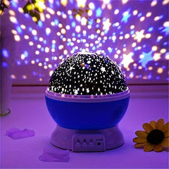 1pc 360° Rotating Star Moon Projector Night Light - 12 Color Changing Modes, USB Rechargeable, Creates Enchanting Atmosphere for Bedrooms, Parties, Perfect Birthday Gift