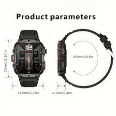 New Rugged Smart Watch Men Wireless Call IP68 Waterproof Sport Fitness AI Voice Outdoor Smartwatch For Mobile Phones