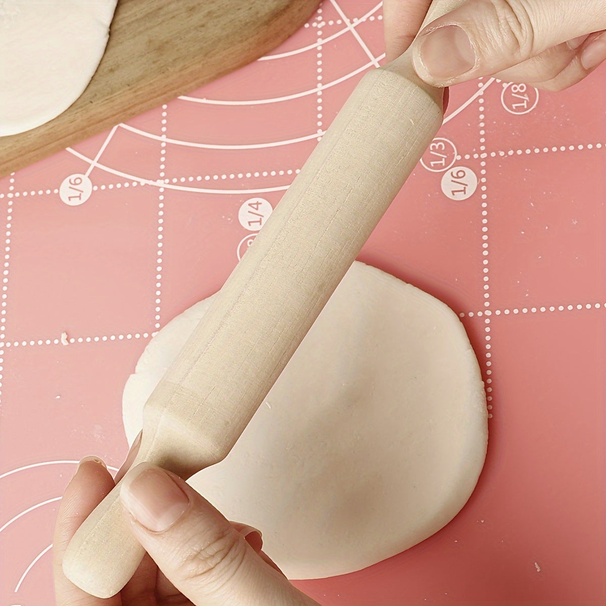 1Pc Mini Wooden Rolling Pin - Perfect For Pizza, Pie & Cookie Dough - Durable Kitchen Gadget For Baking Enthusiasts