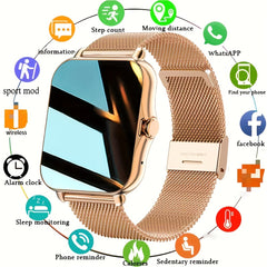 New Full Touch Smart Watch - High-Resolution Display, Sleep & Exercise Tracker, Compatible with Android/IOS, Fashionable Design for Men and Women, Perfect Gift Idea for Friends and Loved Ones