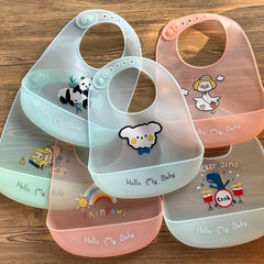 Super-Soft Ultra-Thin Silicone Baby Bibs - Highly Durable, Leakproof, Waterproof for Mess-Free Meals