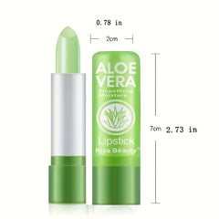 2 Pcs Aloe Vera Jelly Lipstick Long Lasting Moisturizing Non-smudge Temperature Color Changing Non-stick Cup Waterproof Lipstick Valentine's Day Gifts