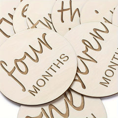 12pcs Wooden Monthly Milestone Cards, 1-12Moths Milestone Cards, Wooden Announcement Signs, Photography Props, Wooden Milestone Birth Sign, Photography Milestones, First Year Growth Cards, Pregnancy Journey Milestone Cards