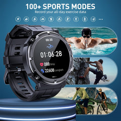 Outdoor Smart Watch(Answer/Dial Calls), Waterproof Sport Smartwatch For IPhone And Android Phones, Fitness Tracker Watch With Multi-Sport Modes/Music-Control/Alarm Clock/Long Battery Life/Good Gifts For Men