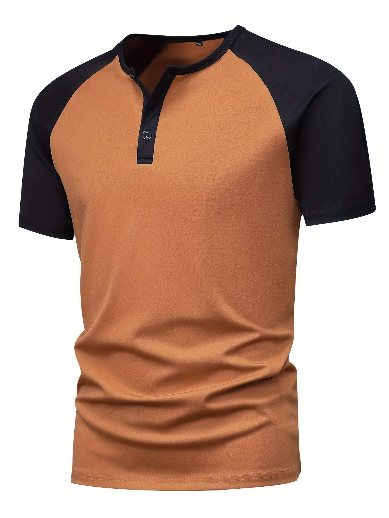 3-Piece Mens Color Block Henley T-Shirt Set - Short Sleeve, Moisture-Wicking, Ideal for Summer Running & Training - Stylish Round Neck Design for Outdoor Adventures