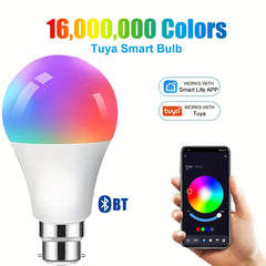 1PCS B22 LED WiFi Smart Light Bulb, RGB Smart Bulbs, 10W B22 Tuya APP Bulbs, Dimmable 16 Million Colours Changing Light Bulbs BT Control, 10W B22 Smart Tuya Bulbs Seting Timers, Scene And Music Sync, Voice Control