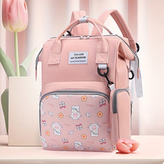 Adorable Cartoon Backpack: Perfect for Moms on the Go - Soft Shell, Multiple Pockets, and Suitable for Ages 14+ - Oxford Fabric