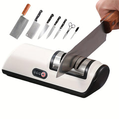 Multifunctional Electric Knife Sharpener with USB Charging, Built-in Lithium Battery, Automatic Fast Sharpening Tool for Kitchen Knives - ABS Material