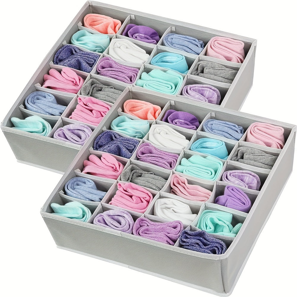 24 Grids Collapsible Closet Cabinet Organizer: Perfect for Socks, Underwear, Handkerchiefs, Ties, and Belts