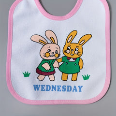 Waterproof Bibs, Cute Cartoon Weekly Pattern Bibs For Home Feeding