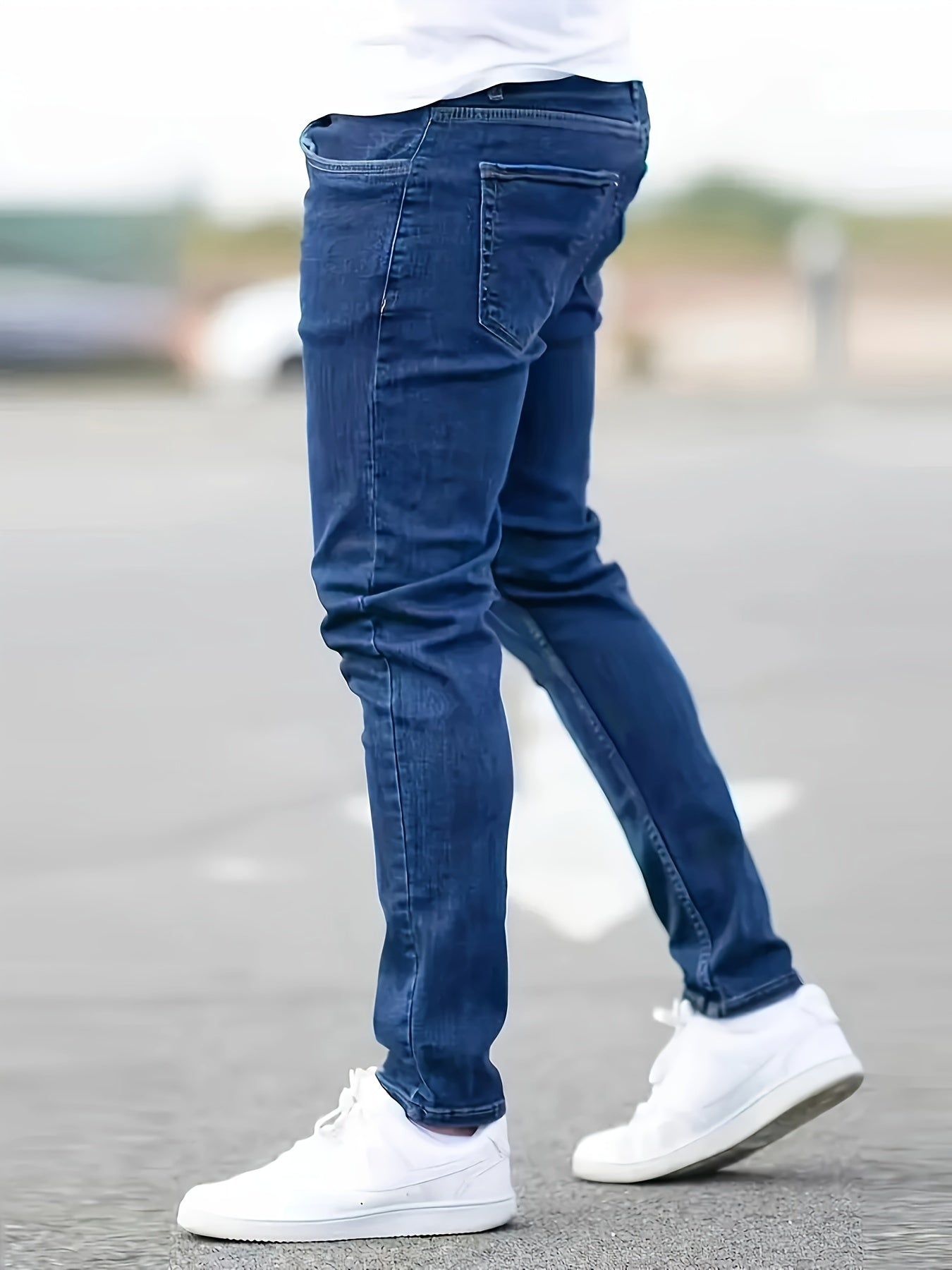 Men's Slim Fit Denim Pants, Men's Classic Design Jeans, Versatile For Four Seasons