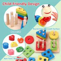 Beginner's Montessori 6-in-1 Educational Toy: Music, Beads & Learning Shapes, Portable & Perfect for Gifting