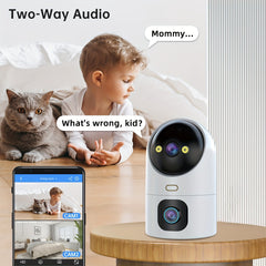 4K PTZ wireless IP camera 5G WiFi dual-lens dual-screen camera automatic tracking baby care monitor street security camera