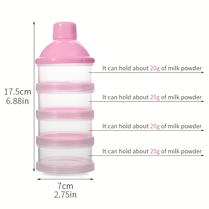 Portable 4-Layer Milk Powder Container Spacious 30g/60g Formula Dispenser Funnel-Shaped Snack Organizer Multi-Functional Food Storage Perfect for Baby Feeding Travel Gift-Giving