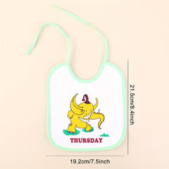 7pcs Cute Week Style Feeding Bibs, Creative Waterproof Feeding Bibs, Soft Feeding Bibs