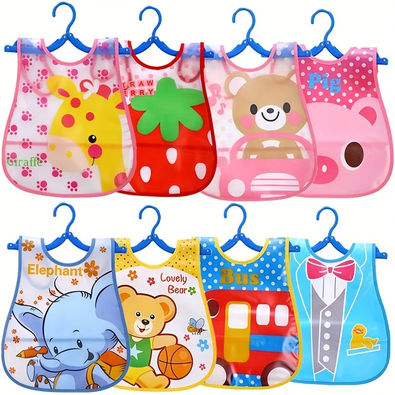 3pcs Waterproof Baby Feeding Bibs - Cartoon Design, Easy Clean, Sleeveless Vest For Ages 0-6 Baby Bibs Waterproof Baby Boy Waterproof Bibs