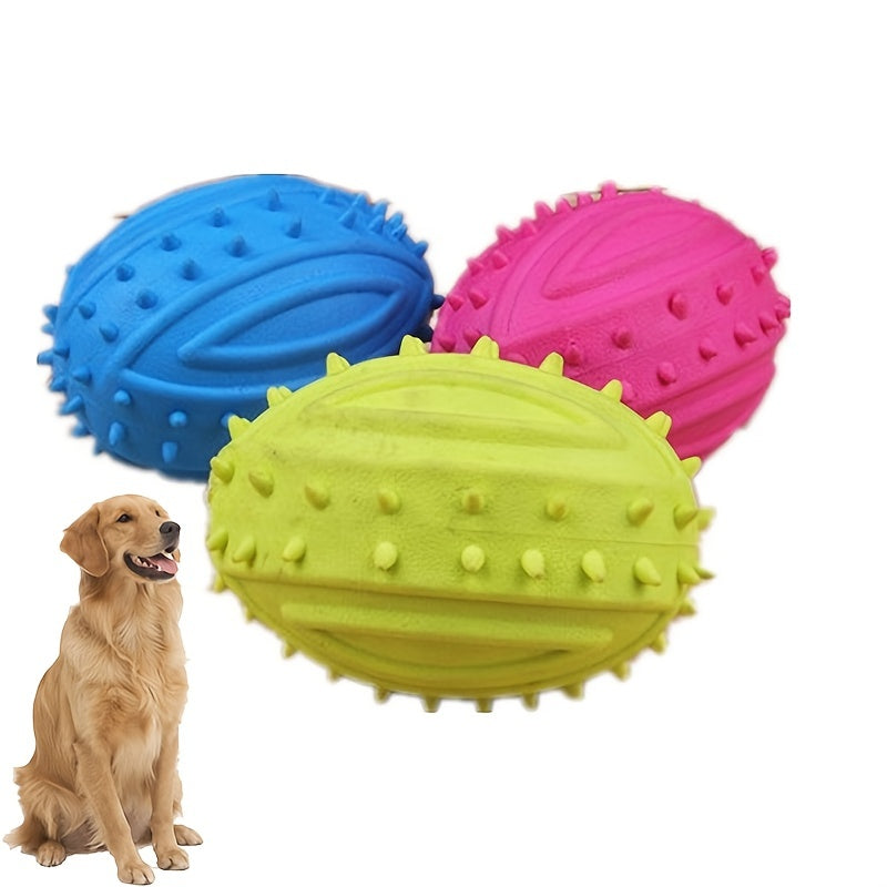 1pc Durable Rubber Rugby Toy for Dogs and Cats - Interactive and Bite Resistant Pet Sound Toy - Kerala Elegance