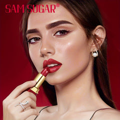 SAM SUGAR Mermaid Sparkle Velvet Lipstick - Metallic Pearl Finish, Long-Lasting Shine & Glitter, Perfect Gift for Women - Available in Orange, Pink, Purple, Red