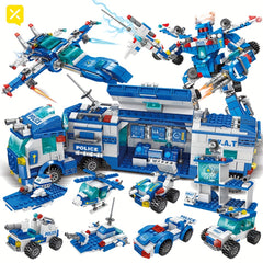 700pcs Department Car Building Blocks, City Patrol Police Toy, Vehicle Truck Action Figures Brick Toys For Children, Role-Play Toys For Boys, Halloween/Thanksgiving Day/Christmas Gift