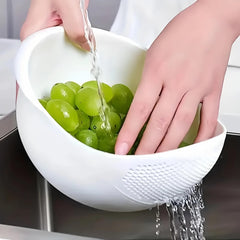 1pc Rice Washer Strainer Colanders: Multifunctional Kitchen Washing Basket for Vegetables, Fruits, Pasta - Plastic Material, No Battery Included