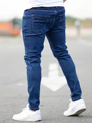 Men's Slim Fit Denim Pants, Men's Classic Design Jeans, Versatile For Four Seasons