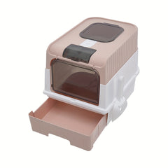 Automatic Self-Cleaning Cat Litter Box, Extra-Large, Enclosed Drawer Type Cat Toilet, Foldable, Odor Control, Pet Hygienic Cleaning Solution